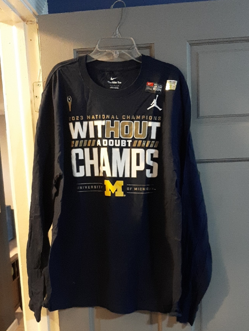 Nike Men’s Navy Long Sleeve 'Without a Doubt CHAMPS' Graphic Tee